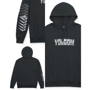 Volcom NWT Cement Pullover Hoodie Washed Black Heather Large